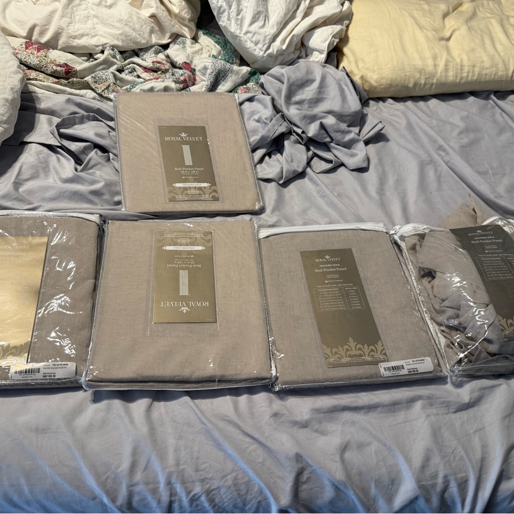 Elegant soft platinum (beige) Crushed Voile Rod Pocket Panel 50 in x 108 in